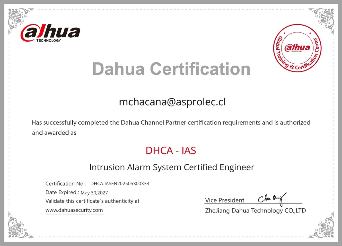Certificación Dahua DHCA IAS
